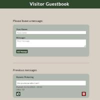 Visitor guestbook page image